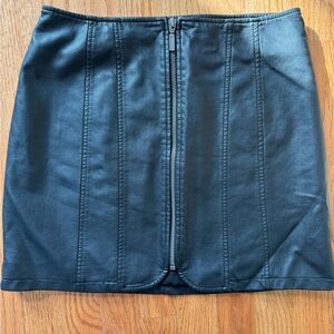 Black Leather Mini Skirt